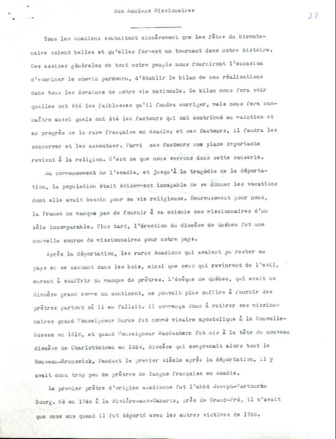Radio speech by Mgr François-M. Daigle, 1955