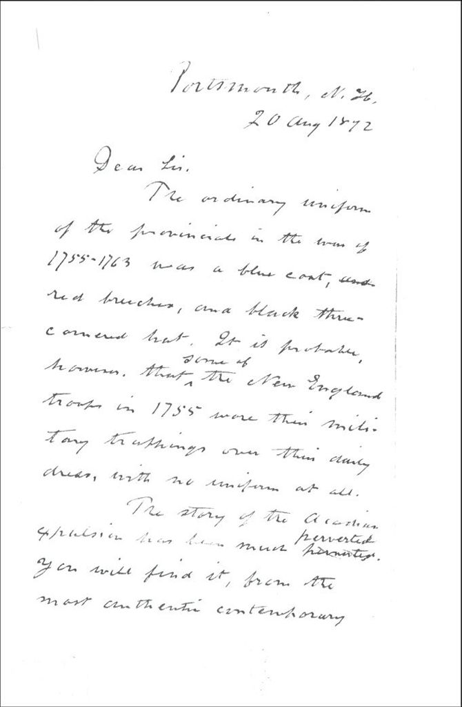 Correspondance, « Expulsion of the Acadians » de George H. Craig, 1892