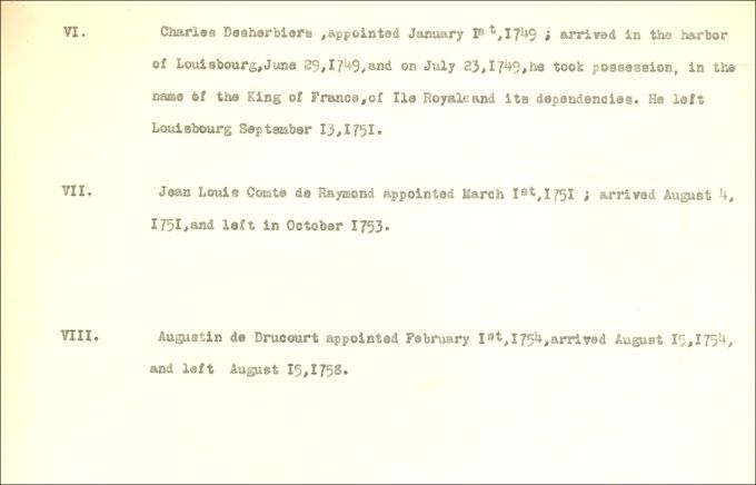 Gouverneurs français de Louisbourg