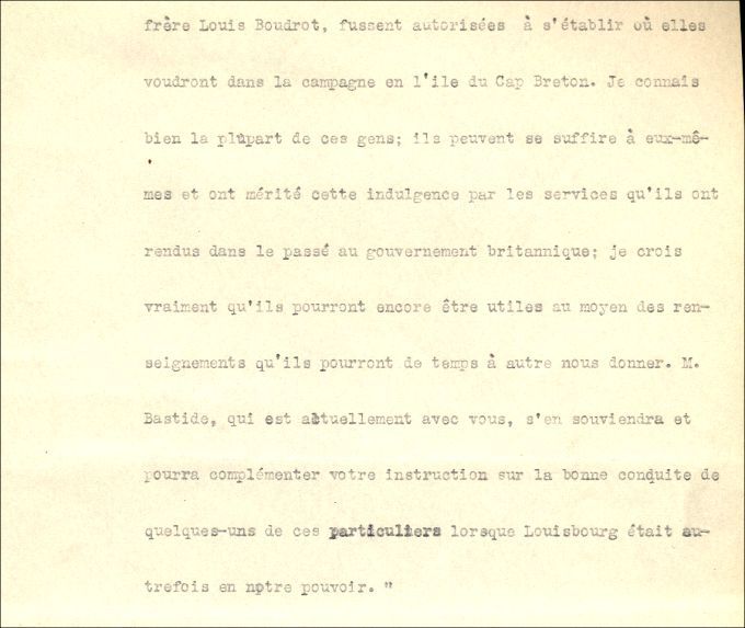 Lettre de Lawrence à Whitmore, 1760