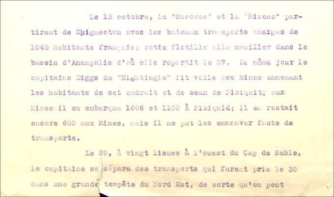 Lettre de Spry à Cleveland, 1755