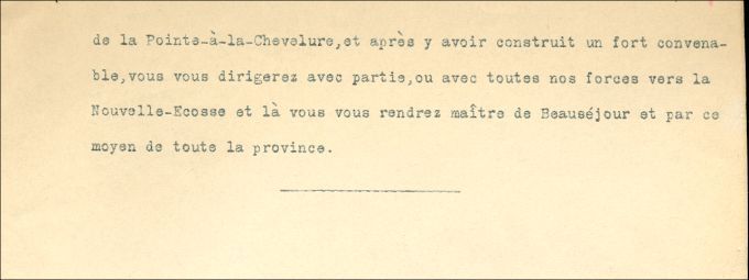 Instructions secrètes à Braddock, 1754