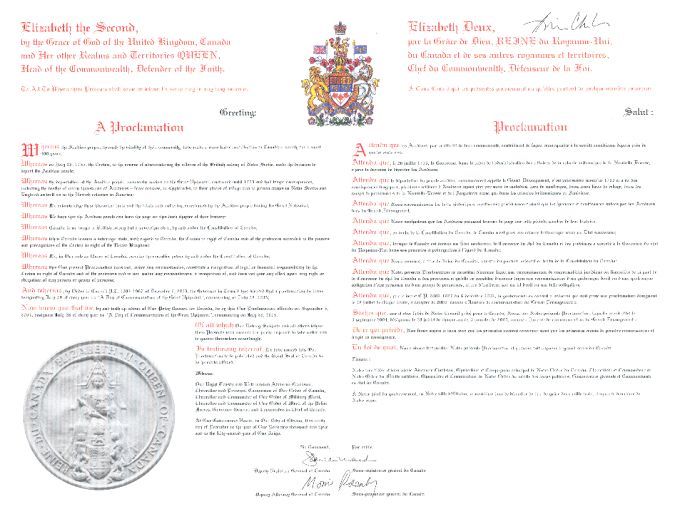 Royal Proclamation, 2003