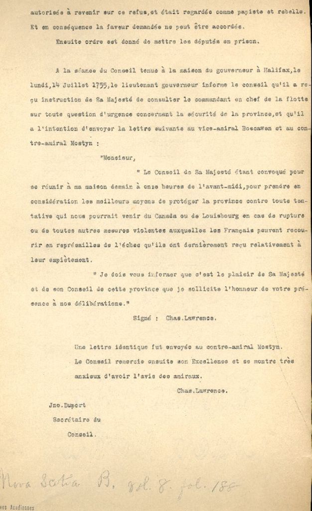 La décision du 28 juillet 1755