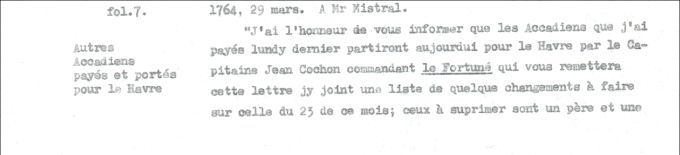 Letter from Defrancy to Mistral, 1764