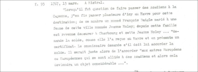 Lettre de Defrancy à Mistral, 1767