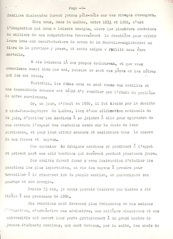 Discours, Georges-Émile Marquis, bicentenaire de la Déportation, 1955