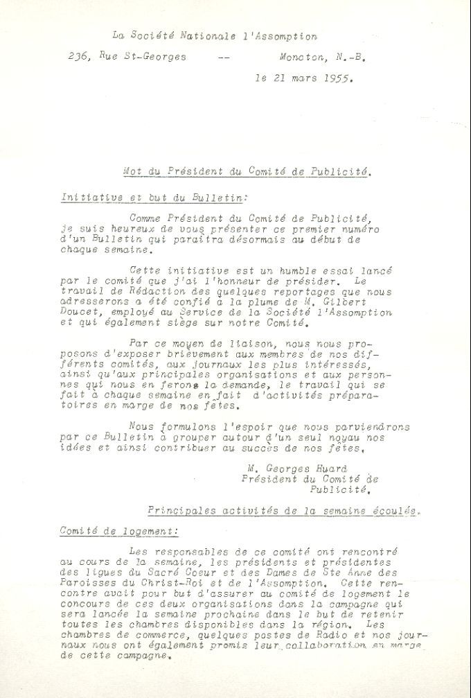 Bulletin hebdomadaire, bicentenaire de la Déportation, 1955