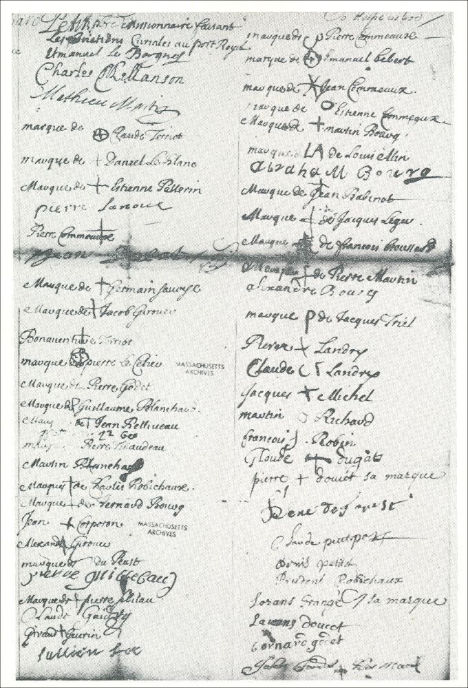 Signatures, serment d'allégeance, Port-Royal, 1694
