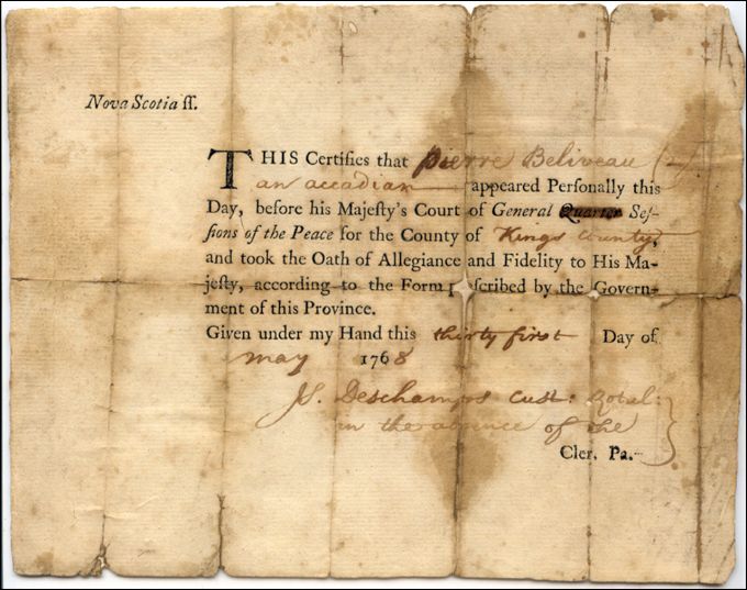 Oath of allegiance, 1768