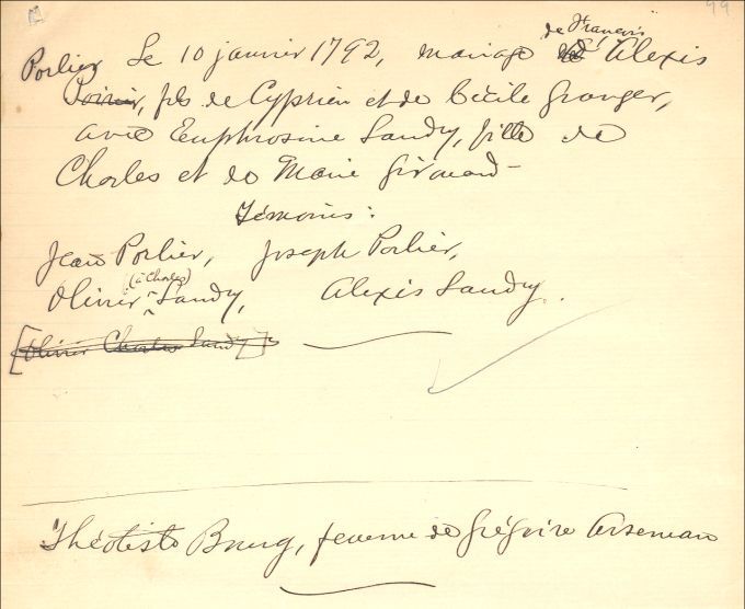 Familles Porlier et Granger