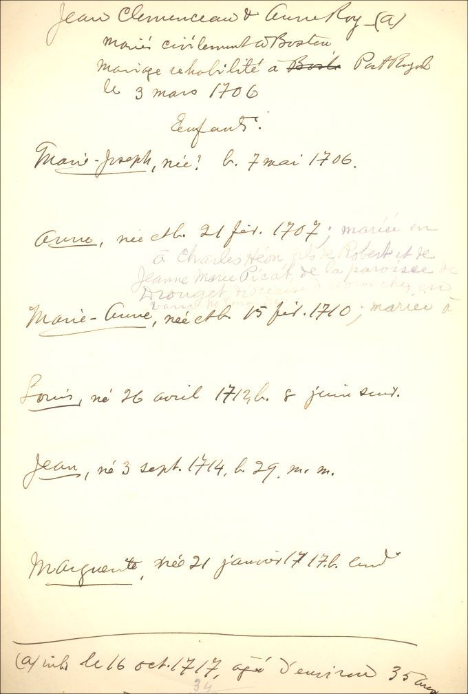 Clémenceau and Roy families