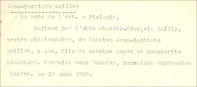 Maillet and Blanchard families