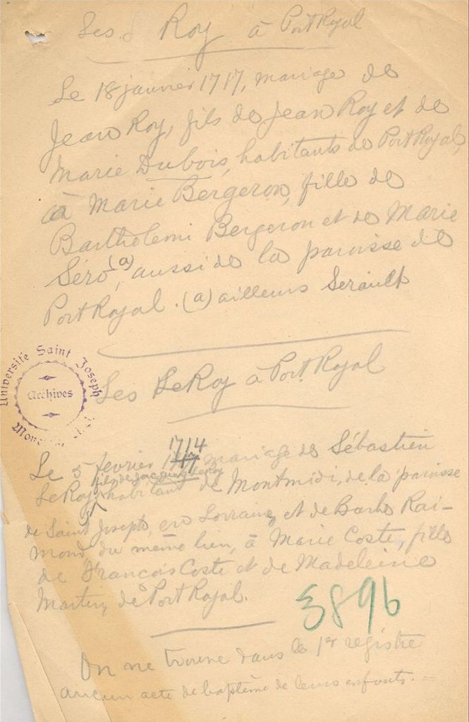 Familles Roy et Dubois