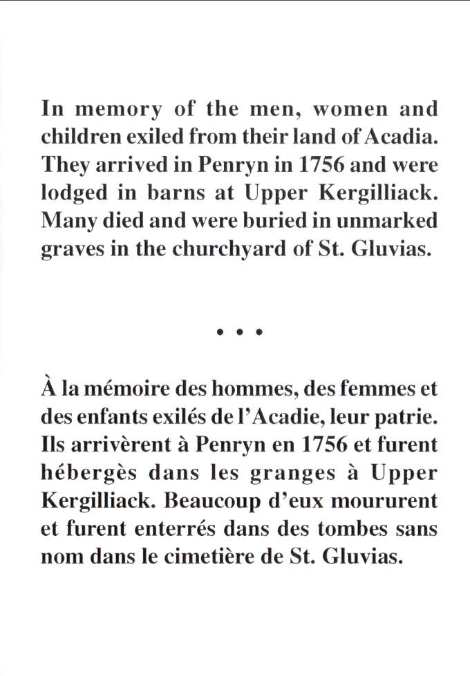 They died in Penryn -A Tribute to the Acadians