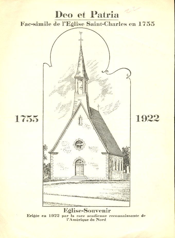Campagne de souscription, église-souvenir à Grand-Pré, 1921