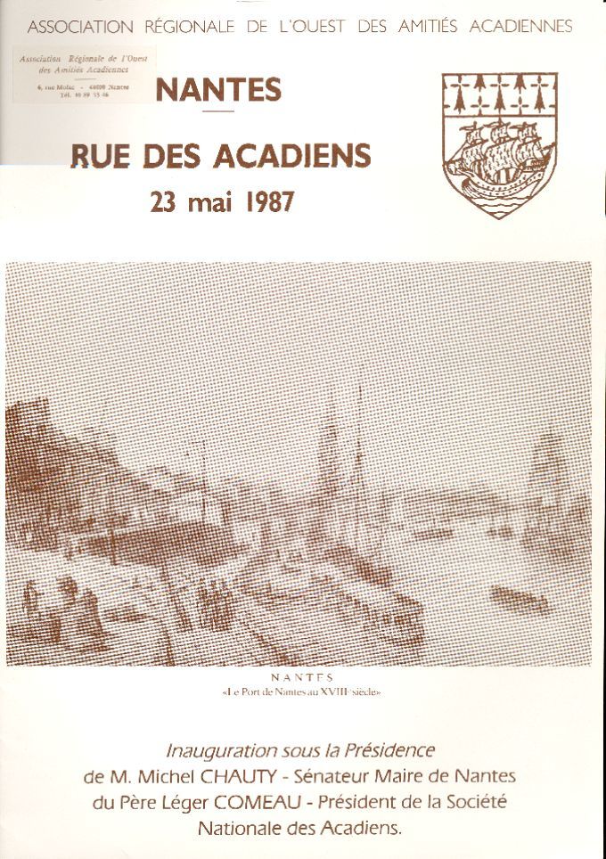 Inauguration of the rue des Acadiens, Nantes, France, 1987