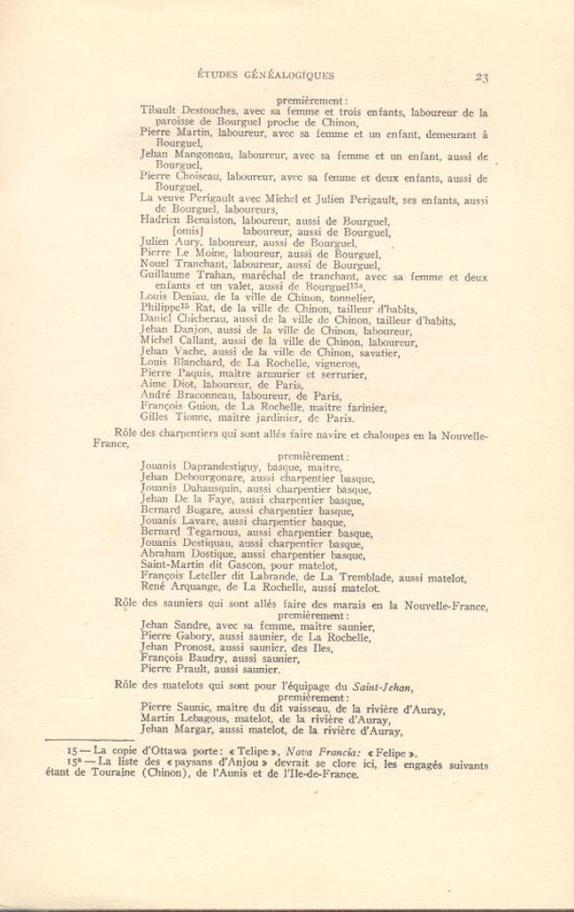 List of passengers of the "Saint-Jehan", 1636