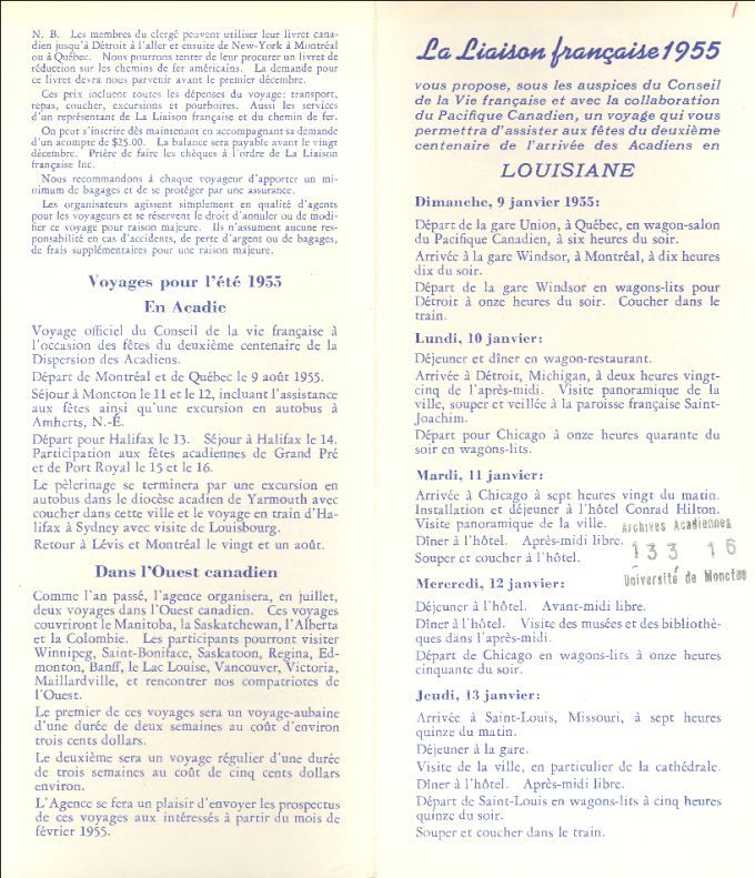 Brochure, La liaison française 1955
