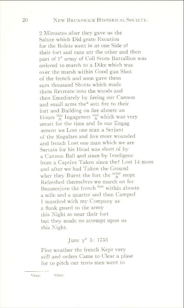 Journal d'Abijah Willard, 1755