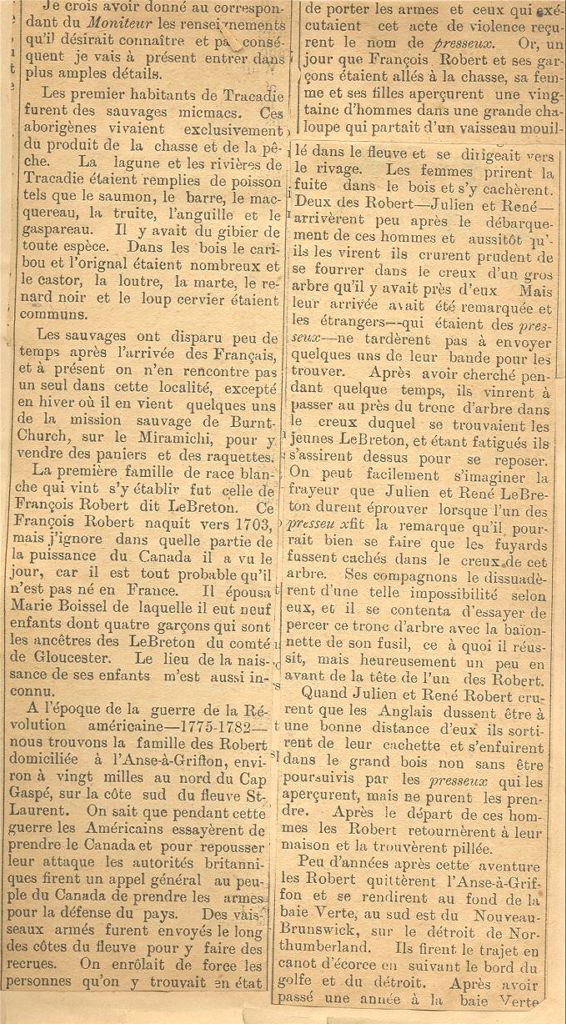 Les Bastarache, pionniers de Tracadie, N.-B.