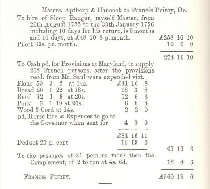 Apthorp and Hancock accounts sent to Lawrence, 1756