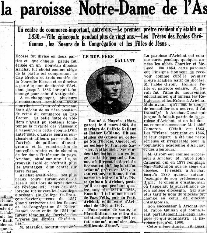 La paroisse de Notre-Dame de l'Assomption