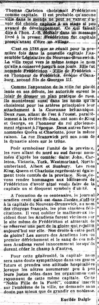 [Fredericton] a 100 ans