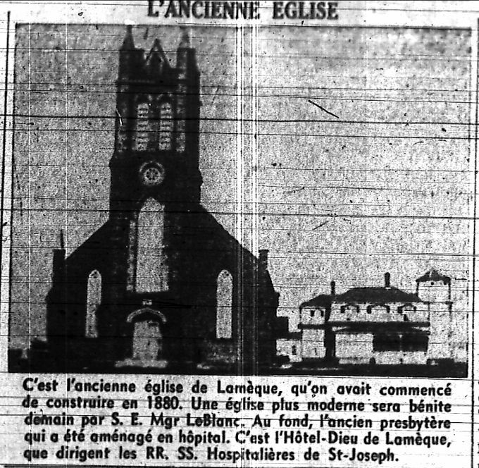 L'ancienne église de Lamèque, N.-B.