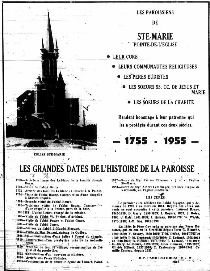 The parishioners of Sainte-Marie, Pointe-de-l'Église