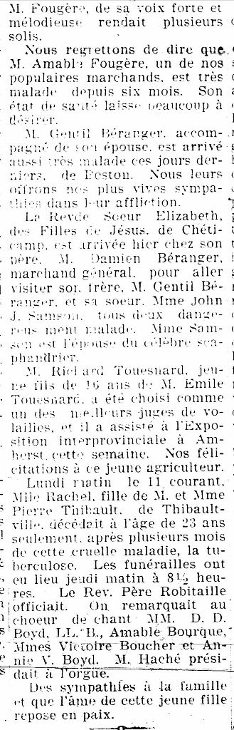 Les quarante-heures à Rivière Bourgeois, du Cap-Breton