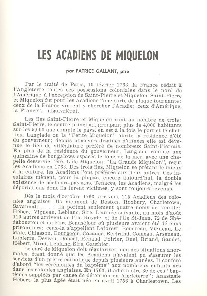 The Acadians of Miquelon