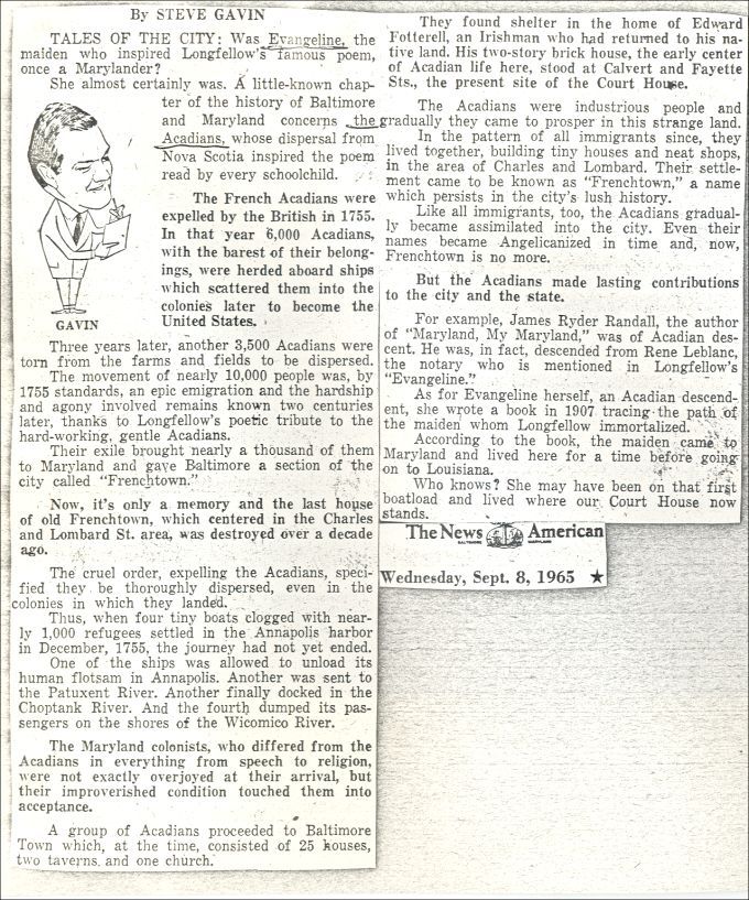 Les Acadiens au Maryland, É.-U.
