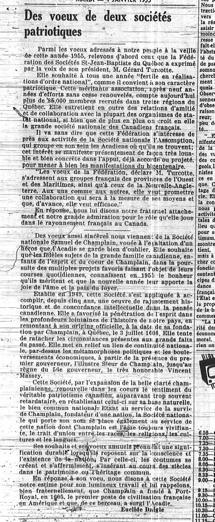 Des voeux des deux sociétés patriotiques