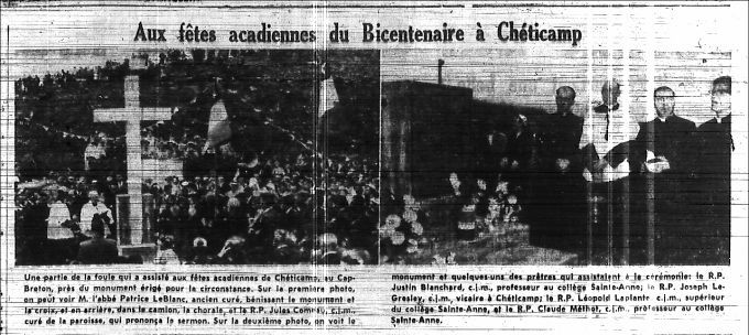 At the Acadian bicentennial festivities in Chéticamp