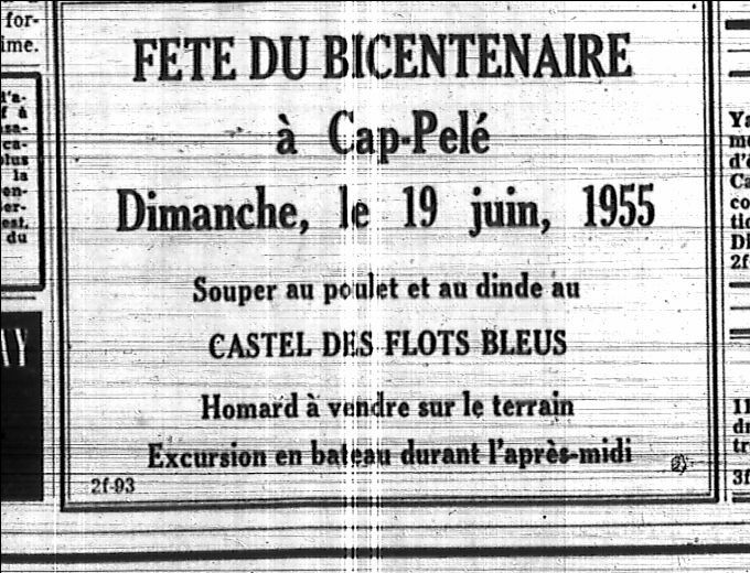 Bicentennial festivities in Cap-Pelé