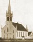 L'église et le presbytère de Cocagne, N.-B., première moitié du 20e siècle