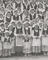 Group of women and young girls dressed in Evangeline costume, Saint-Louis-de-Kent, N.B., 1955